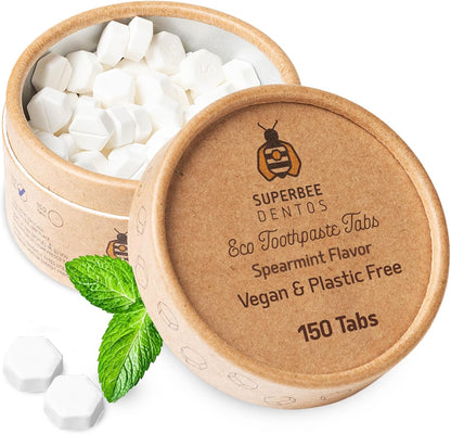 Superbee Dentos whitening Tablets 150 Tabs – Fluoride Free, Spearmint
