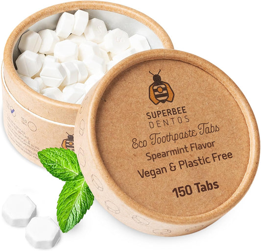 Superbee Dentos whitening Tablets 150 Tabs – Fluoride Free, Spearmint